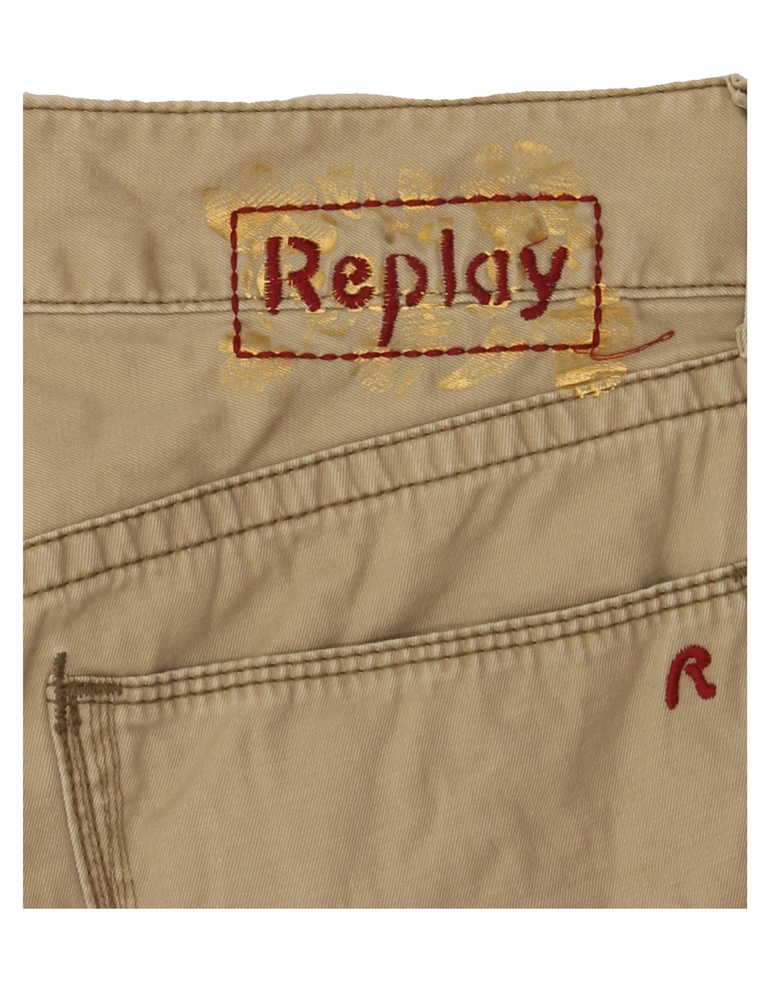 REPLAY Womens Bermuda Shorts W28 Medium Beige Vintage Replay and Second-Hand Replay from Messina Hembry 