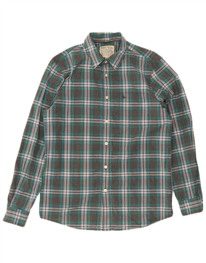 Camisa Jack Wills Hombre Algodón A Cuadros Verde Medio