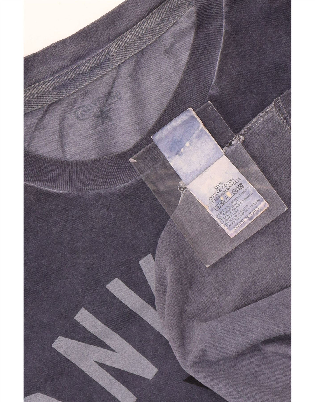 Converse Hombre Camiseta Gráfica Top Medio Azul Marino Algodón