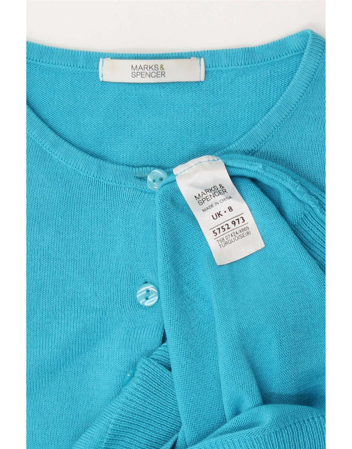 Marks & Spencer - Cárdigan para mujer, talla 8, acrílico pequeño, color turquesa