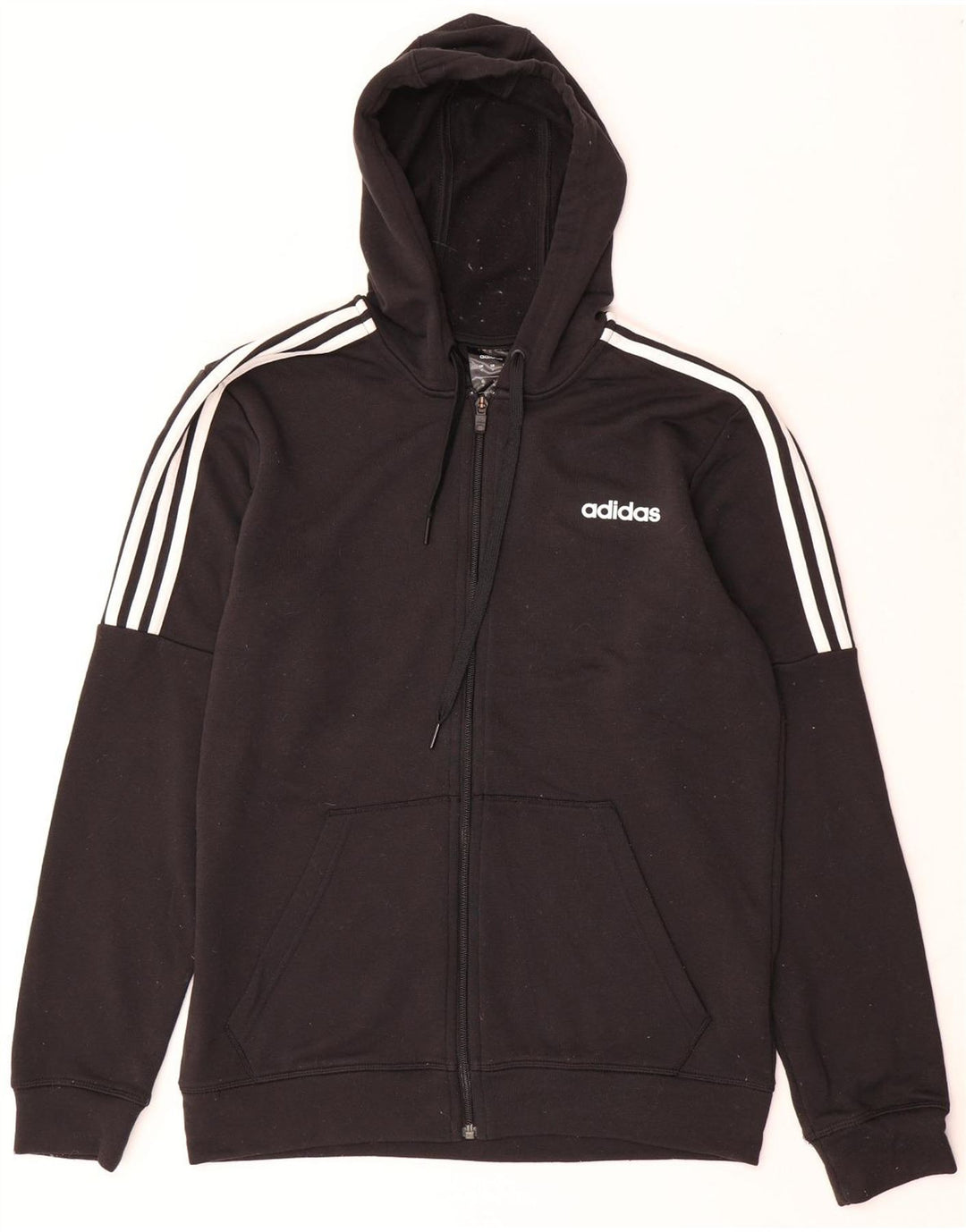 Adidas Mens Climalite Zip Sudadera con capucha Suéter Mediano Negro Poliéster