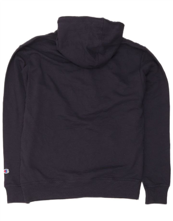 Champion Jersey con capucha de ajuste regular para hombre, jersey con capucha de algodón azul marino mediano