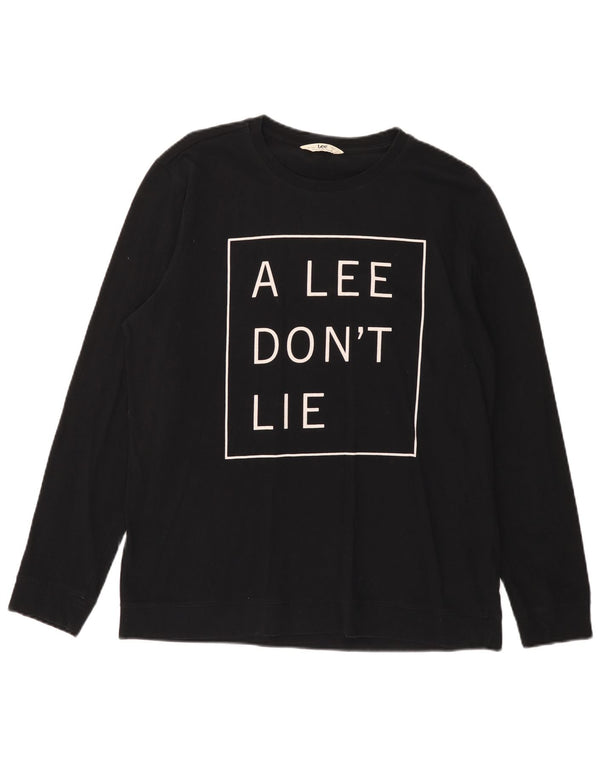 LEE Mens Graphic Top Long Sleeve XL Black Cotton