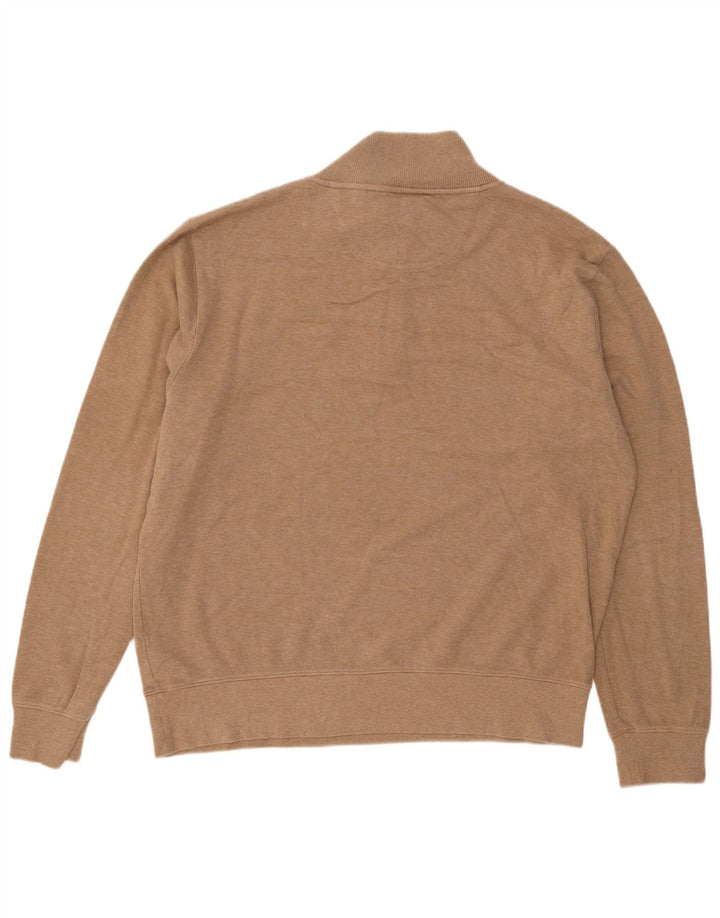 Gant Jersey con cuello y cremallera para hombre, talla 3XL, algodón beige
