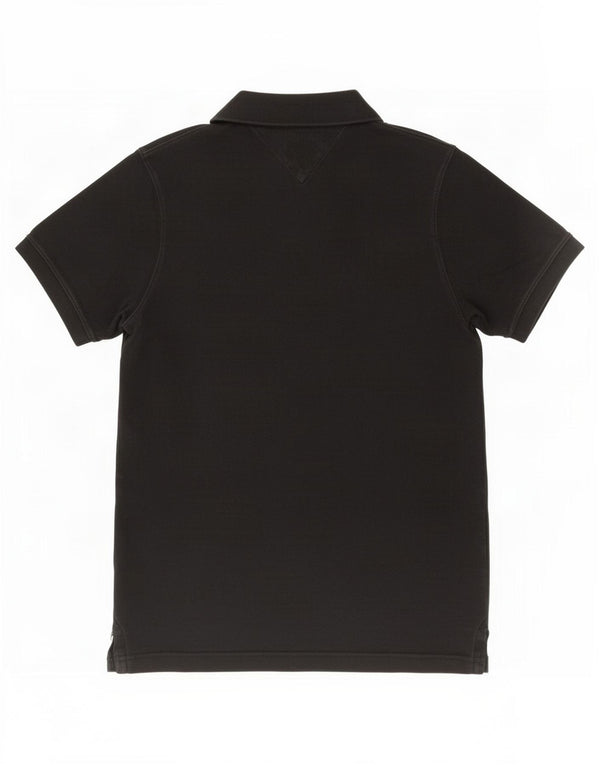 Tommy Hilfiger Polo para hombre grande de algodón negro