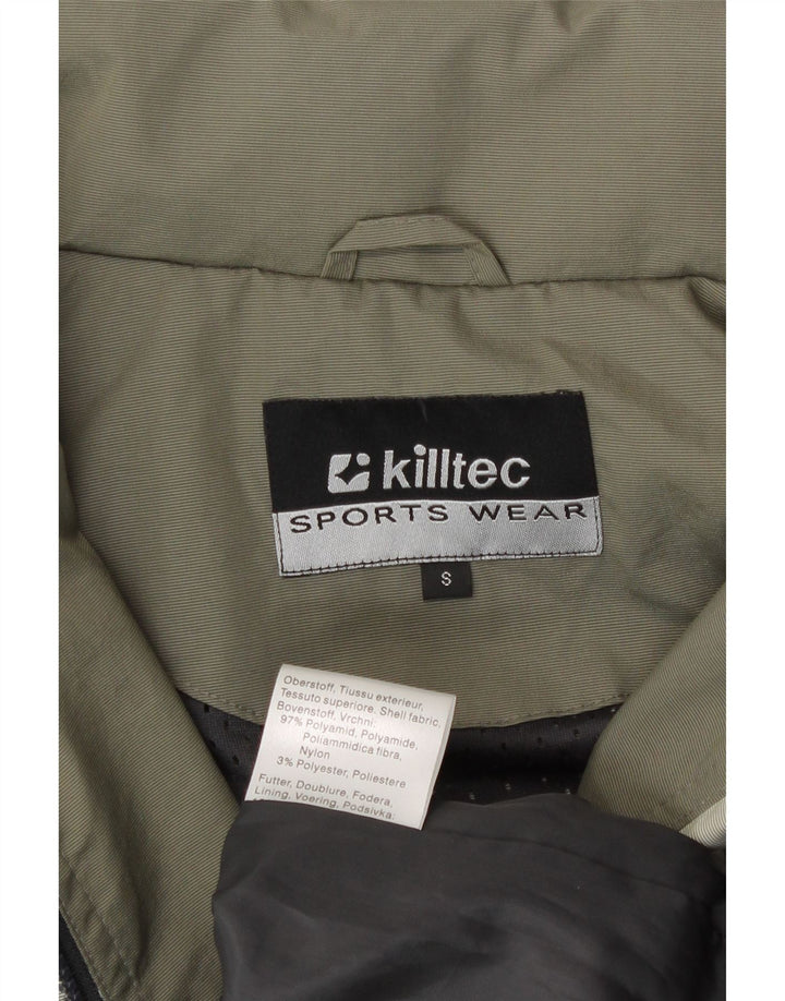 Killtec Chaqueta impermeable con capucha para hombre UK 36 Small Verde Poliamida