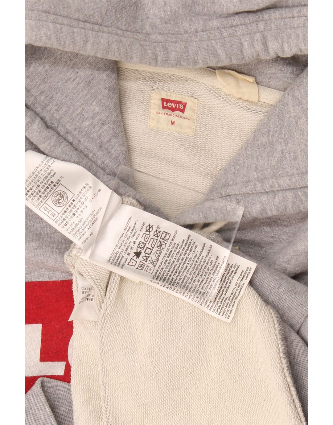 Levi's Hombre Sudadera Con Capucha Gráfica De Algodón Moteado Gris Medio