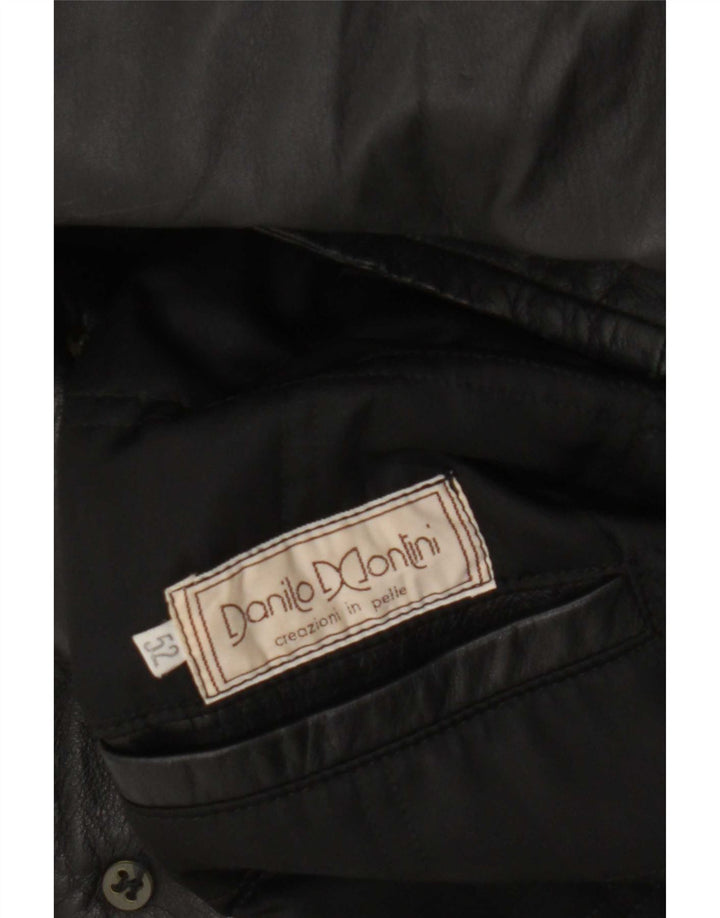 Chaqueta de cuero vintage para hombre IT 52 XL Negro