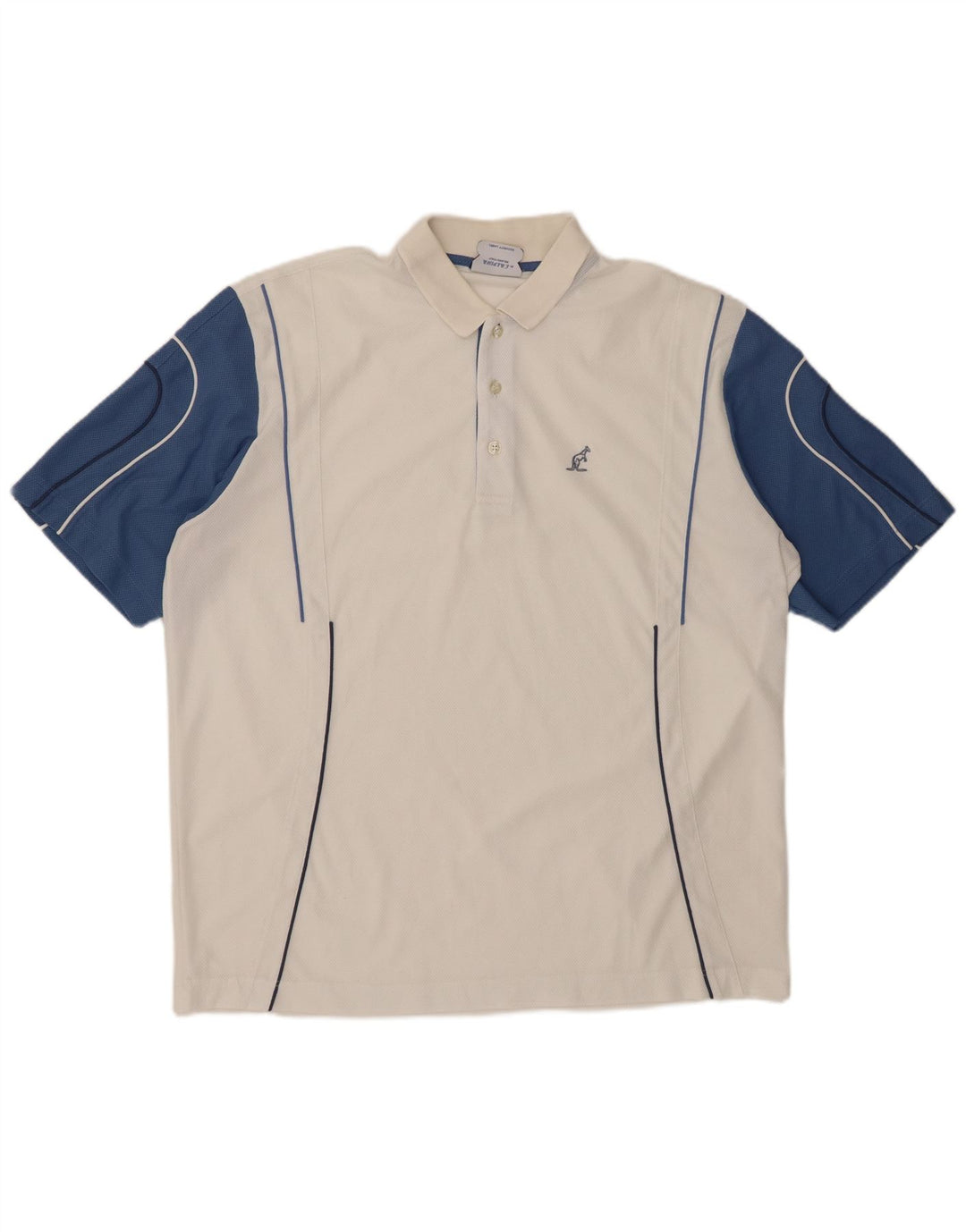 AUSTRALIAN L'ALPINA Polo para hombre IT 56 3XL Blanco Colorblock Poliéster