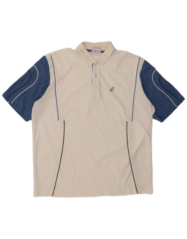 AUSTRALIAN L'ALPINA Polo para hombre IT 56 3XL Blanco Colorblock Poliéster