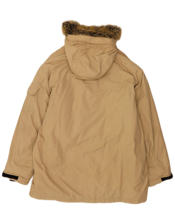 Timberland Parka con capucha para hombre, talla 40, nailon beige grande