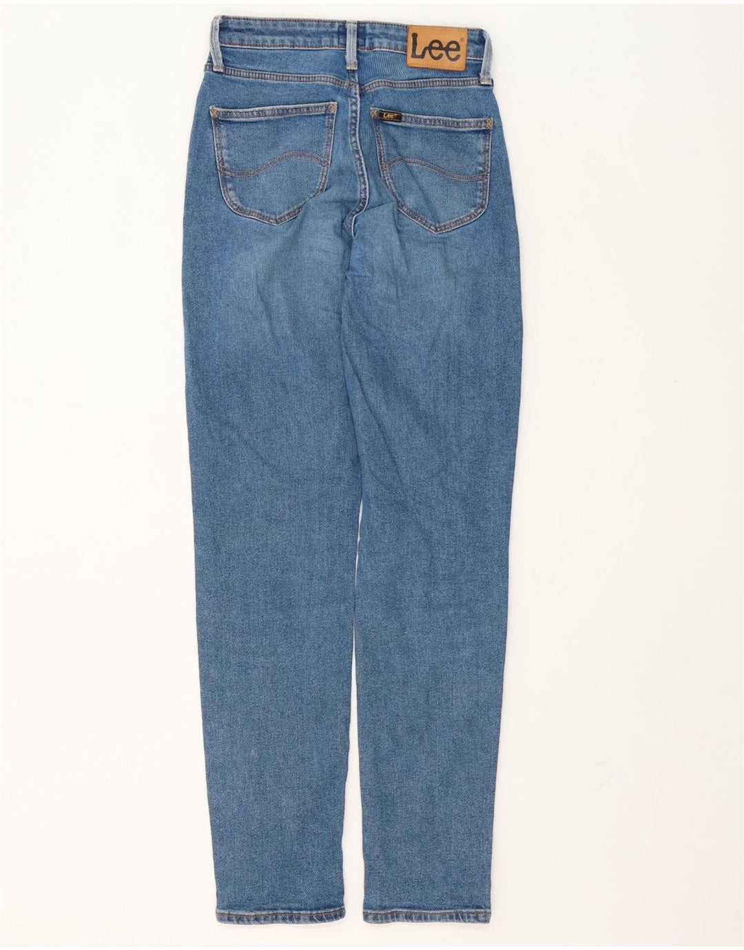 Vaqueros Mom Rectos Lee Mujer W25 L30 Algodón Azul
