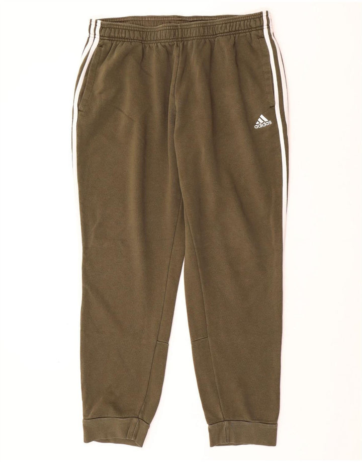 ADIDAS Hombre Pantalón Chándal Joggers XL Caqui Algodón