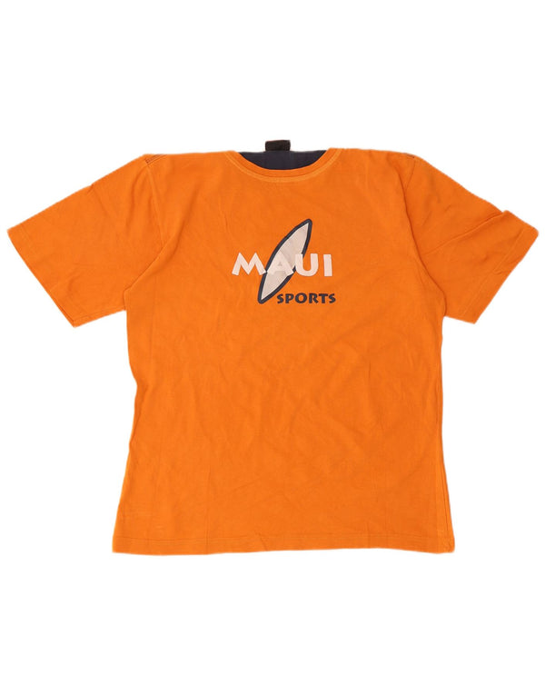 Maui and Sons Camiseta gráfica para mujer Top UK 10 Small Orange Cotton