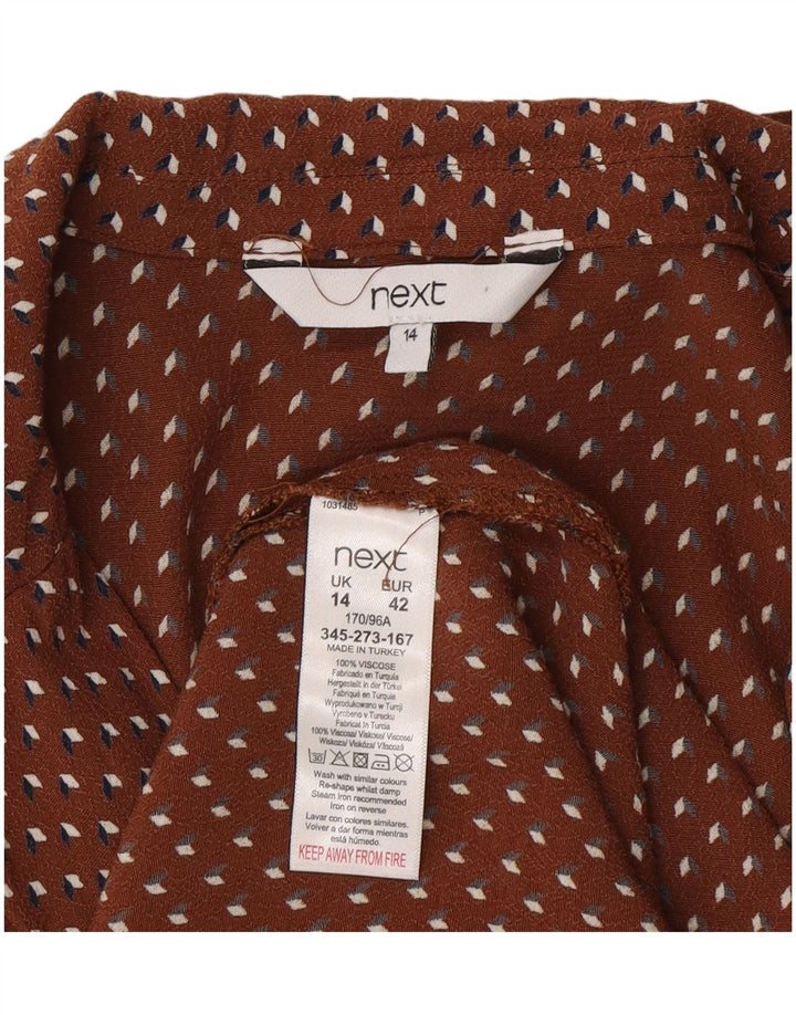 Next Vestido largo cruzado para mujer UK 44 Viscosa geométrica marrón medio