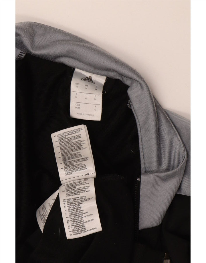 Adidas Hombre Chándal Top Chaqueta Mediano Negro Colorblock Poliéster