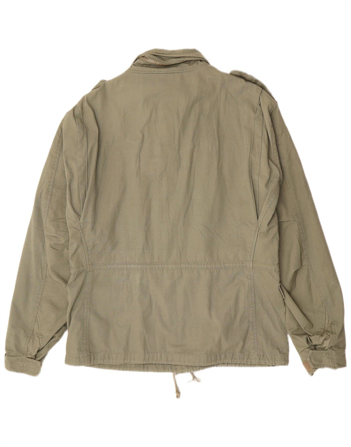 VINTAGE Chaqueta militar para hombre Reino Unido 38 Algodón caqui medio