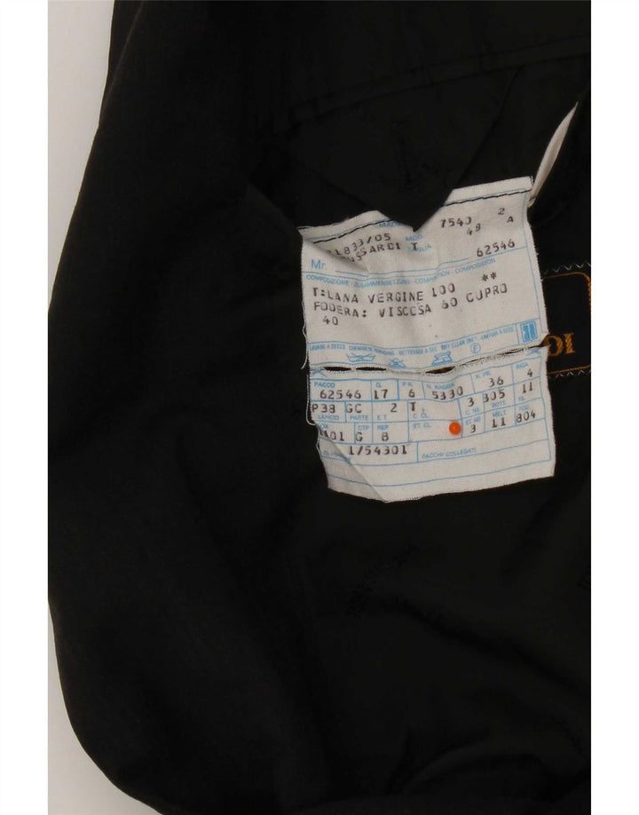 Trussardi Chaqueta Blazer De 2 Botones Para Hombre IT 48 Mediana De Lana Virgen Negra