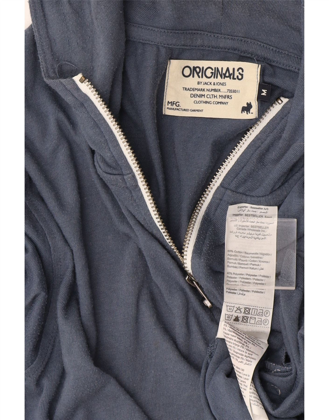 Jack & Jones Hombre Sudadera Con Capucha Y Cremallera De Algodón Azul Medio