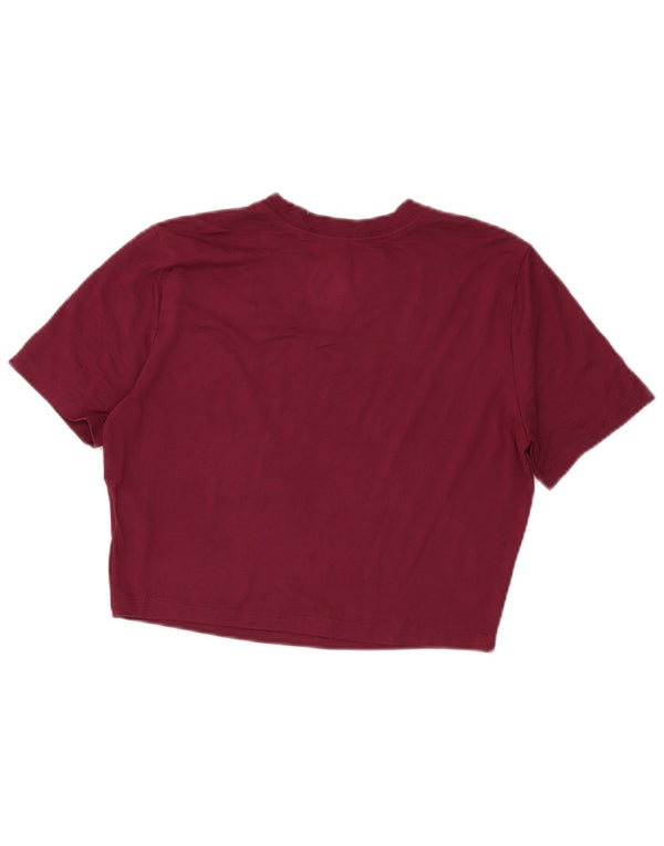 Nike Camiseta corta ajustada para mujer UK 44 Grande Poliéster burdeos