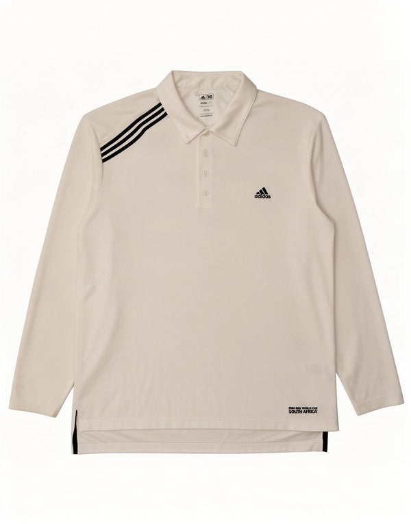 Adidas Mens Climalite Polo De Manga Larga XL Blanco Poliéster