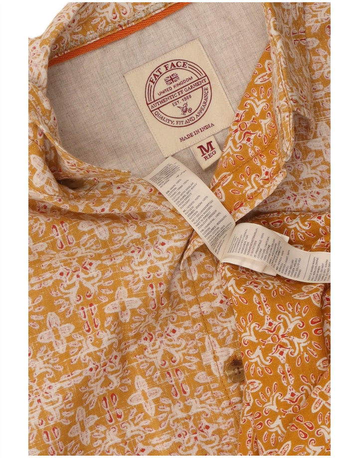 Camisa de hombre Fat Face de manga corta de algodón floral naranja medio