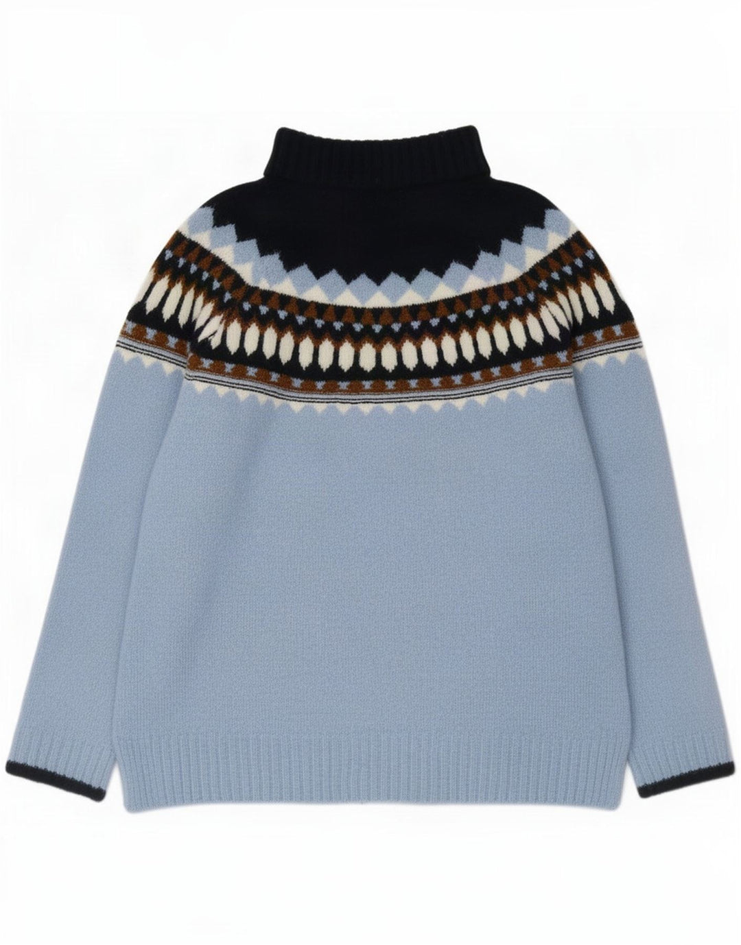 Marks & Spencer Suéter tipo jersey con cuello vuelto para mujer Reino Unido 44 Azul medio Geométrico