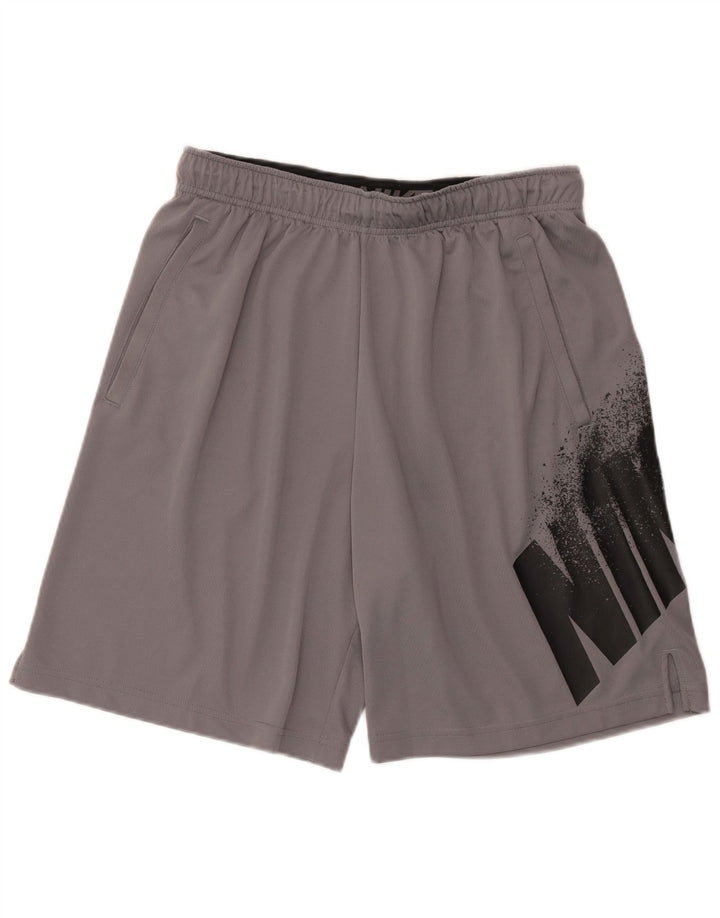 Nike Dri Fit Graphic - Pantalones cortos deportivos para hombre (poliéster), color gris