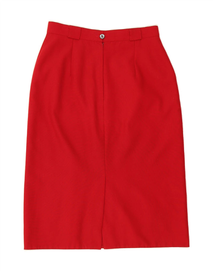 ST. BERNARD Womens Straight Skirt UK 14 Medium W30  Red Polyester Vintage St. Bernard and Second-Hand St. Bernard from Messina Hembry 