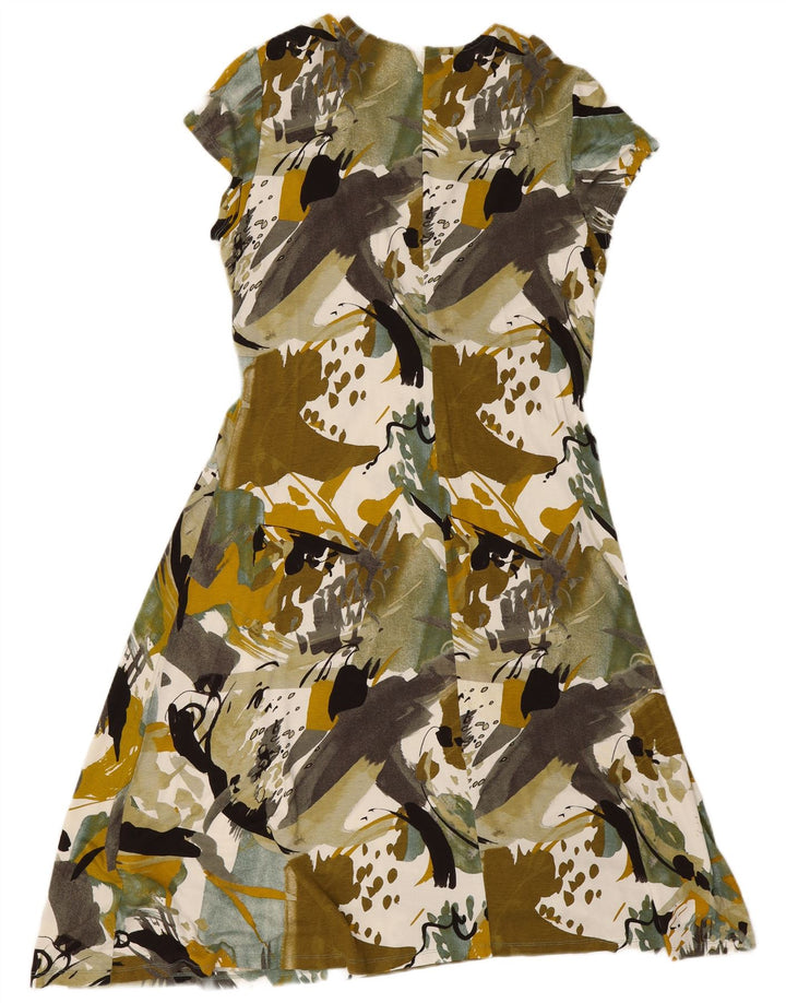 Wallis Vestido evasé con estampado abstracto para mujer UK 46 Viscosa verde grande