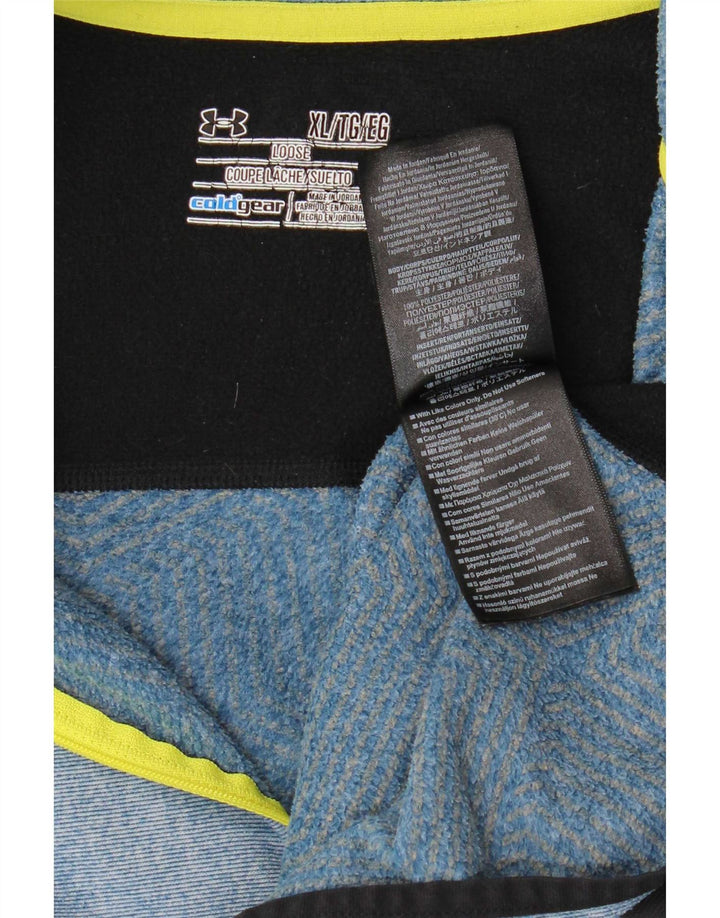 Under Armour Hombre Zip Neck Sudadera Jumper XL Azul Colorblock Poliéster