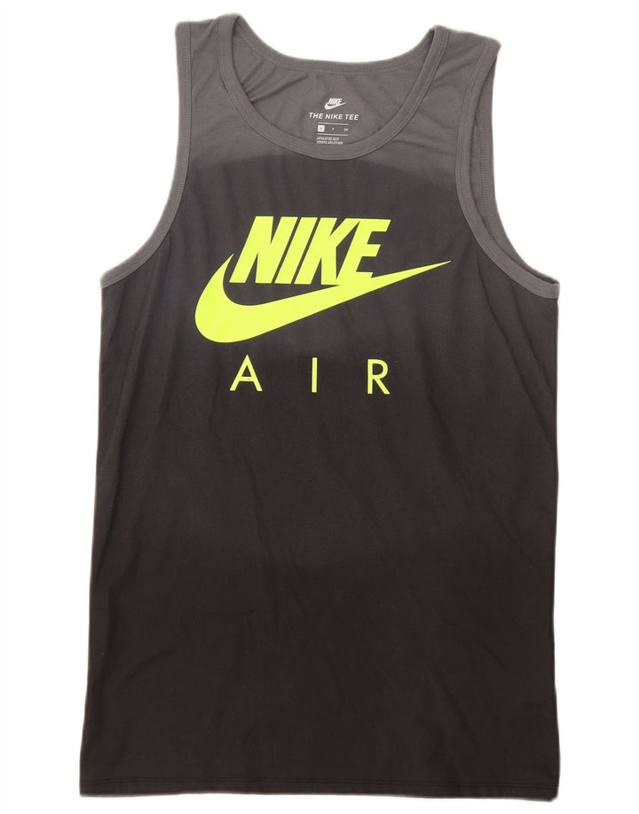 Nike Camiseta sin mangas con gráfico de corte atlético para hombre (talla pequeña), color negro y poliéster