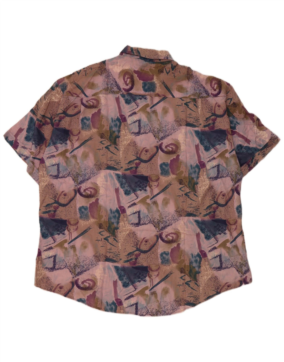 Camisa de manga corta con patrón abstracto para hombre de coco 2XL Púrpura Tropical