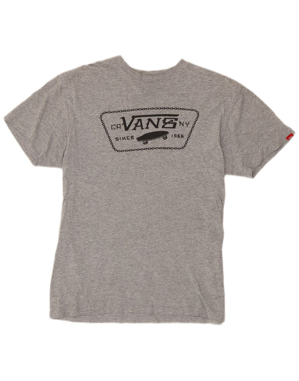 Camiseta con gráfico de ajuste clásico de Vans para hombre Top gris medio moteado
