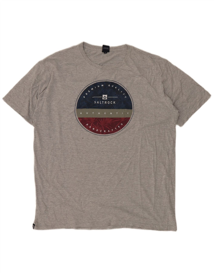 SALTROCK Camiseta gráfica para hombre Top XL Algodón gris
