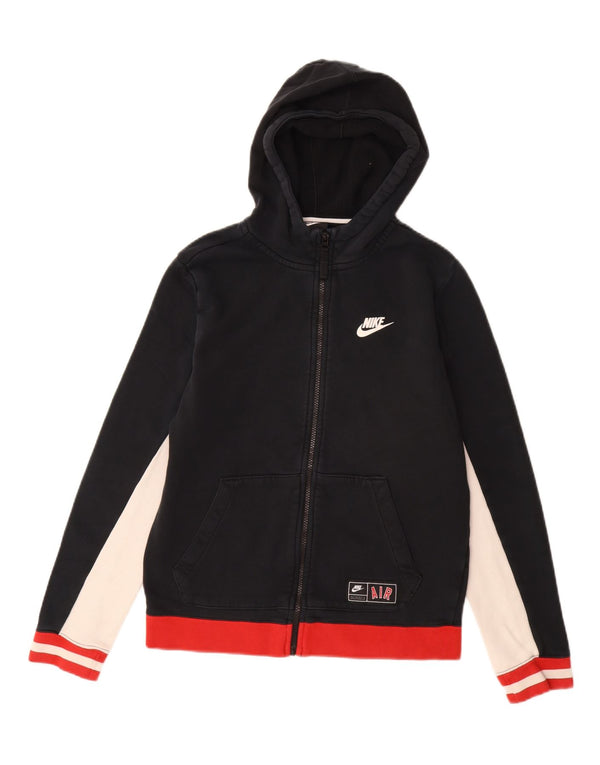 NIKE Sudadera con capucha y cremallera para niños, 13-14 años, XL, color negro