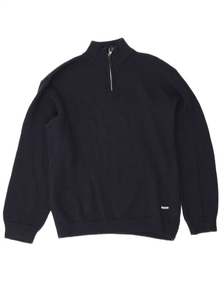 Fila Hombre Zip Neck Jumper Sweater XL Azul Marino