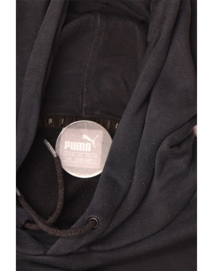 PUMA Sudadera con capucha para hombre, talla grande, algodón negro