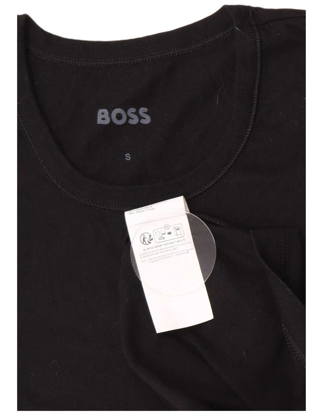 Hugo Boss Hombre Camiseta Top Small Algodón Negro