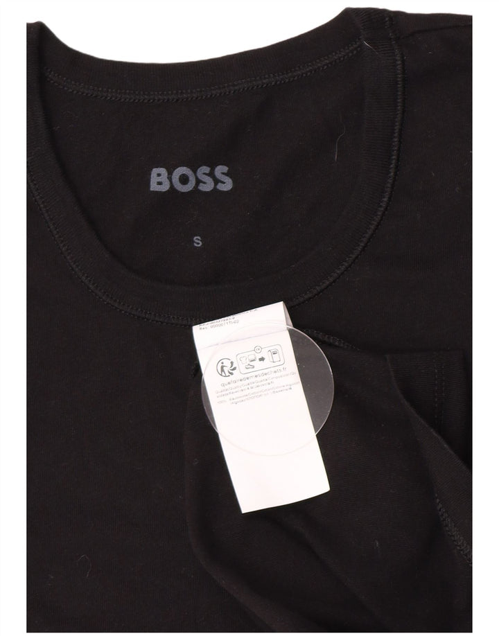 Hugo Boss Hombre Camiseta Top Small Algodón Negro