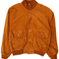 O'Kief Chaqueta bomber de ante holgada para hombre IT 48 Cuero marrón medio