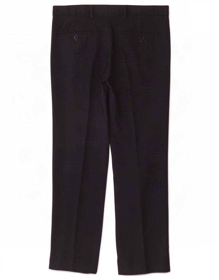 Marks & Spencer Pantalón chino regular para hombre W34 L31 Poliéster azul marino