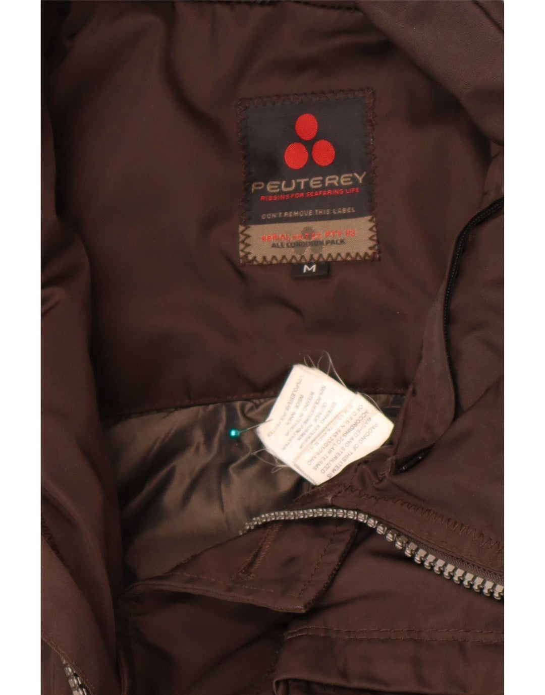 PEUTEREY Chaqueta Parka para Hombre UK 38 Marrón Medio Poliéster