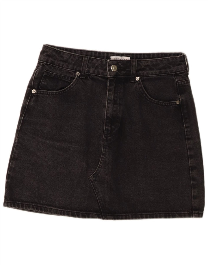 TOPSHOP Falda vaquera para mujer UK 10 Small W26 Algodón negro
