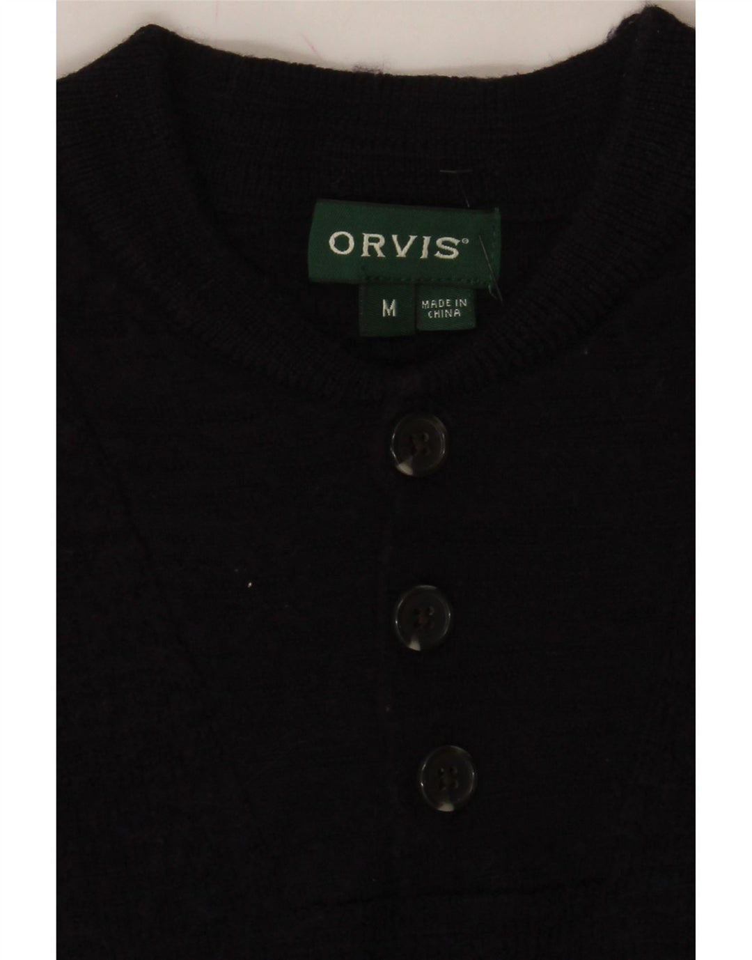 ORVIS Womens Crew Neck Jumper Sweater UK 12 Medium Navy Blue Colourblock Vintage Orvis and Second-Hand Orvis from Messina Hembry 