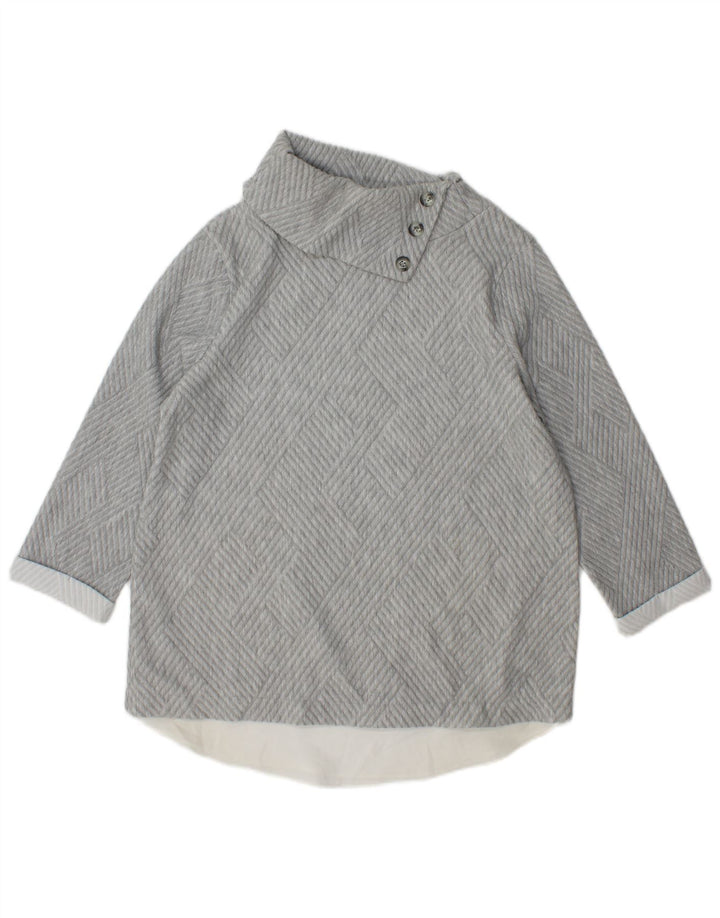 Phase Eight Suéter tipo jersey con cuello vuelto para mujer UK 40 Gris medio Geométrico