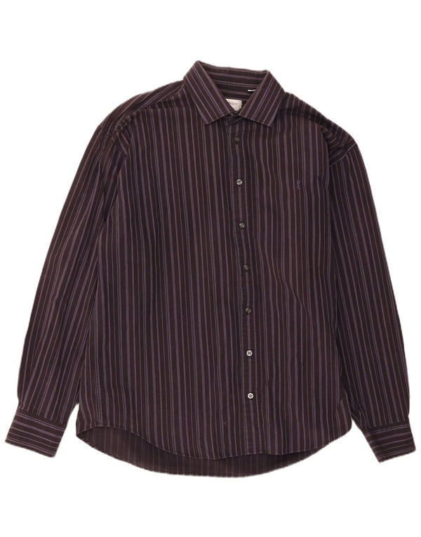 Camisa Yves Saint Laurent Hombre XL Algodón Rayas Morado