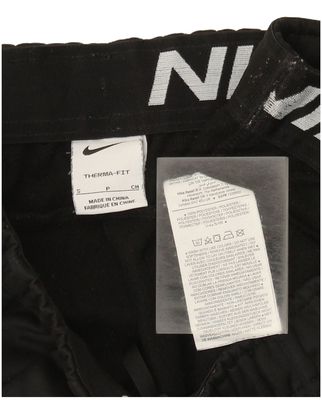 Nike Hombre Therma-Fit Chándal Pantalones Joggers Pequeño Negro Poliéster