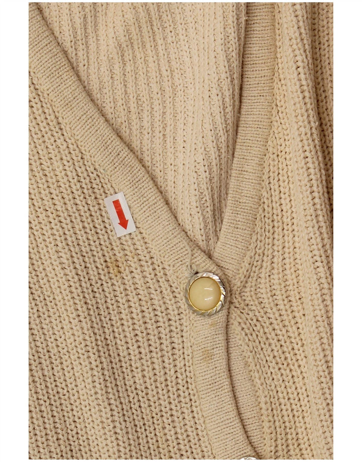 VINTAGE Suéter cárdigan extragrande para mujer EU 46/48 XL Blanco roto
