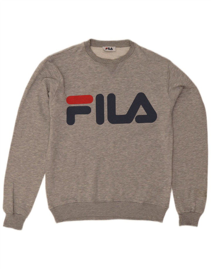 Fila Hombre Sudadera Gráfica Jersey Pequeño Algodón Moteado Gris